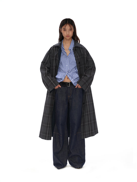 Reversible plaid coat