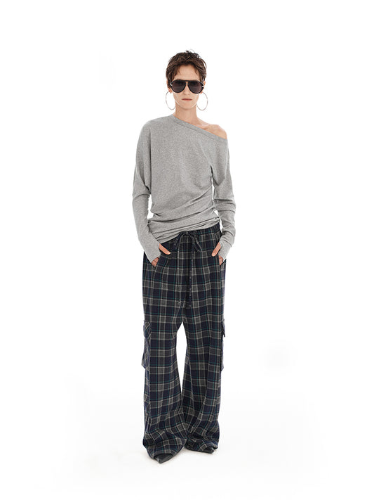 Plaid casual pants