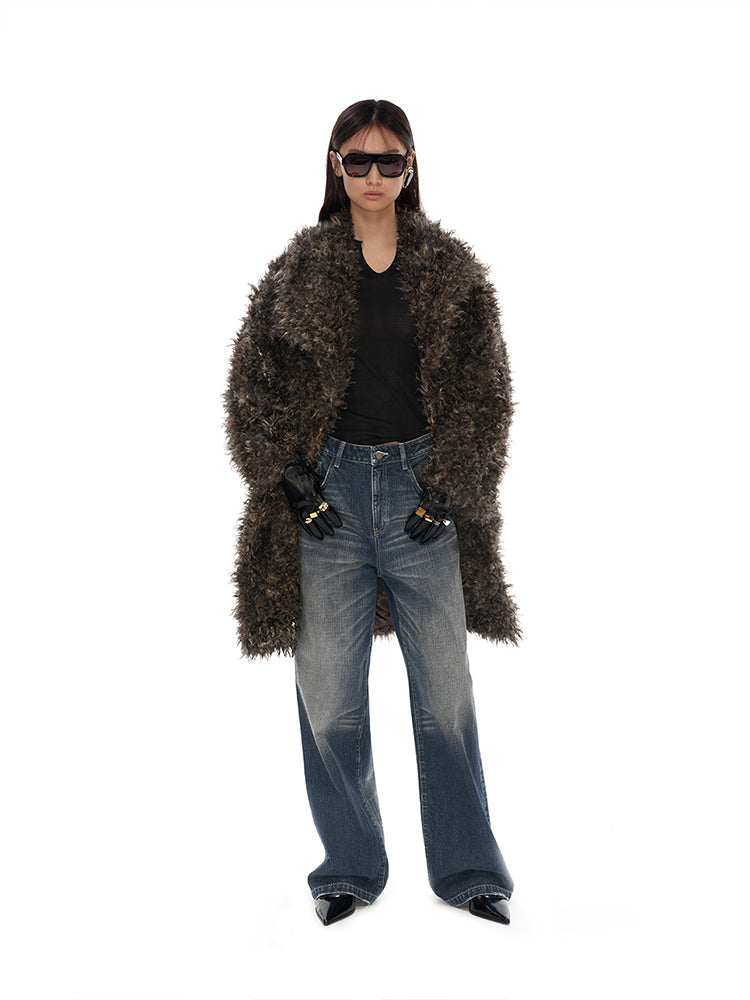 Large-lapel fur coat