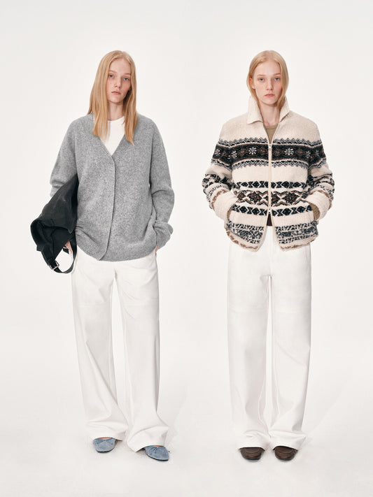 Loose-Fit Pants with Lace Trim