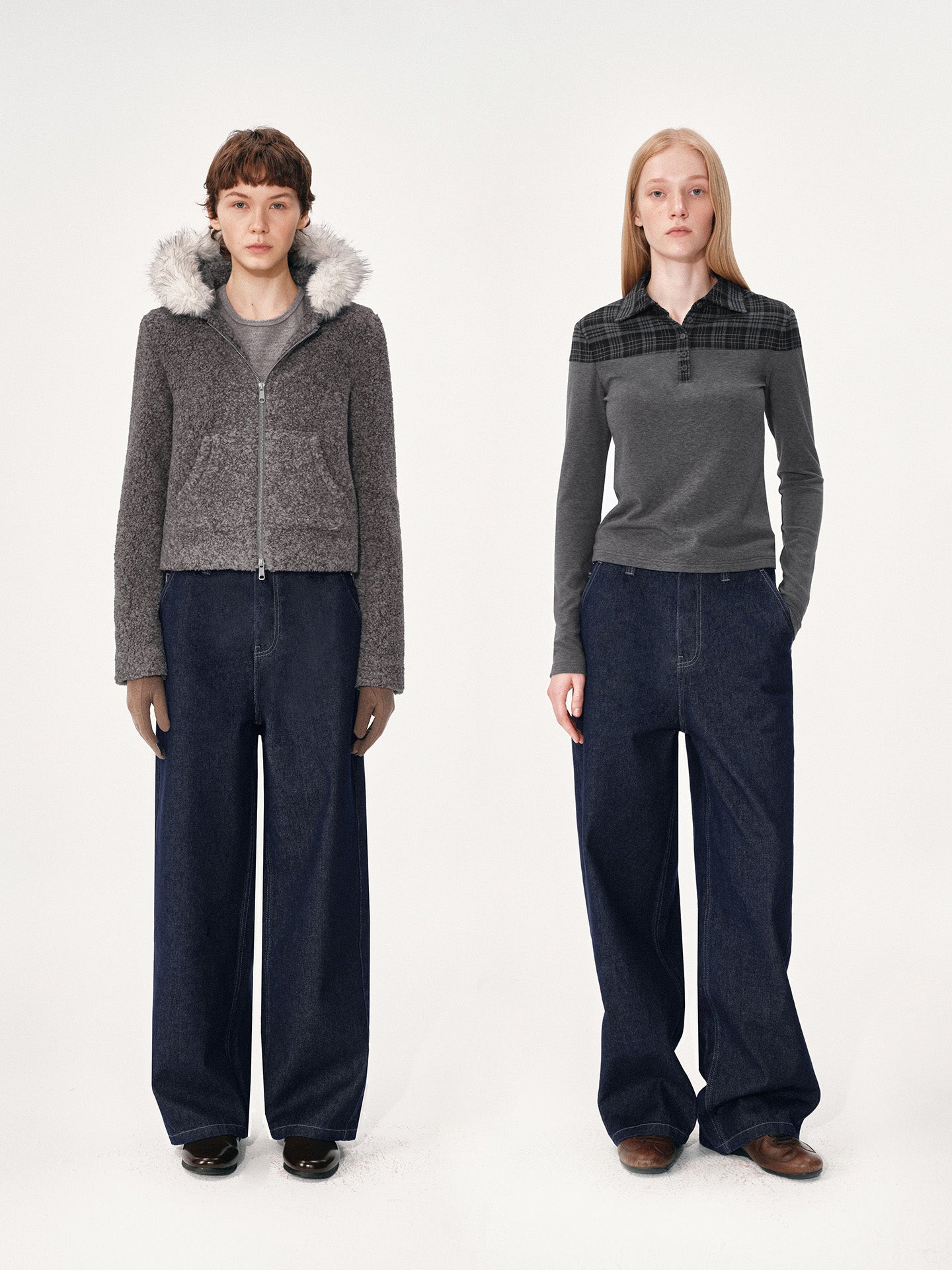 wide-leg straight jeans