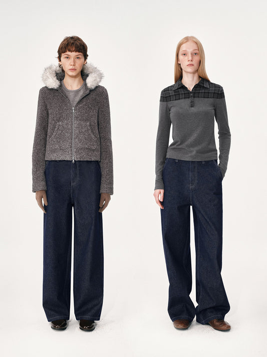 wide-leg straight jeans