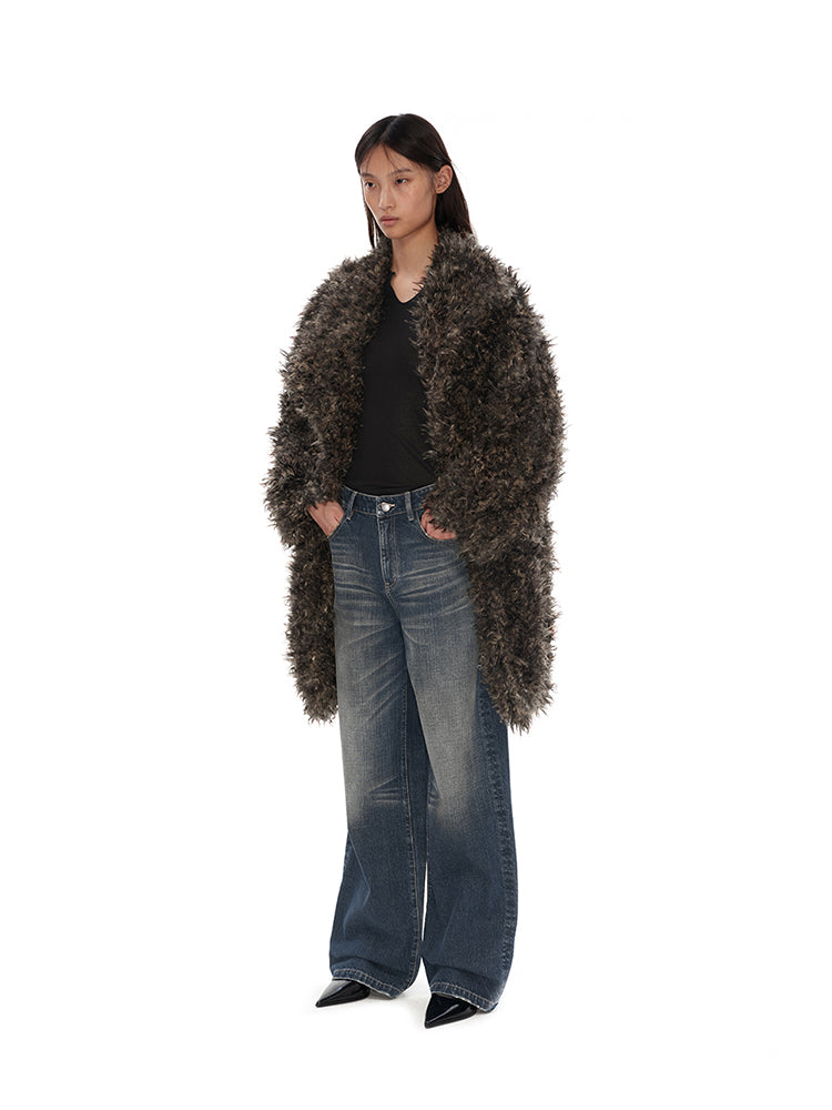 Large-lapel fur coat