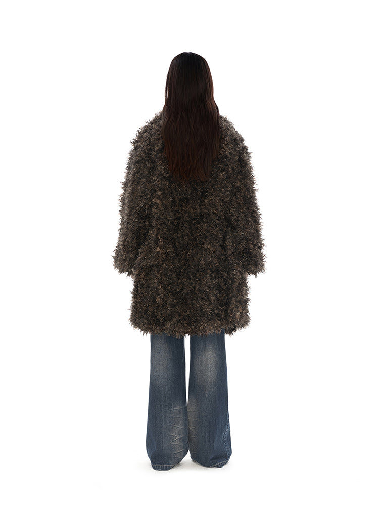 Large-lapel fur coat