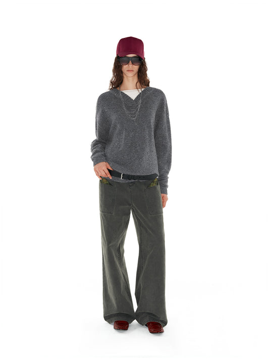 Double-pocket straight-leg cargo pants