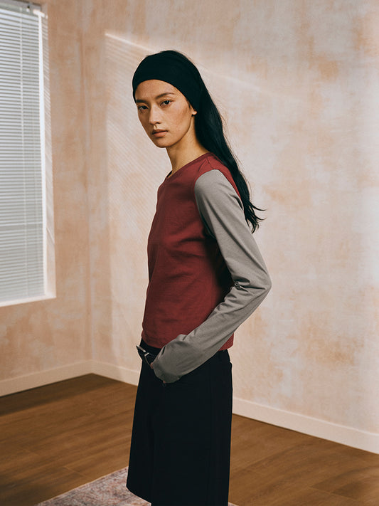 Contrast cotton jersey