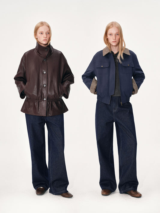 wide-leg straight jeans