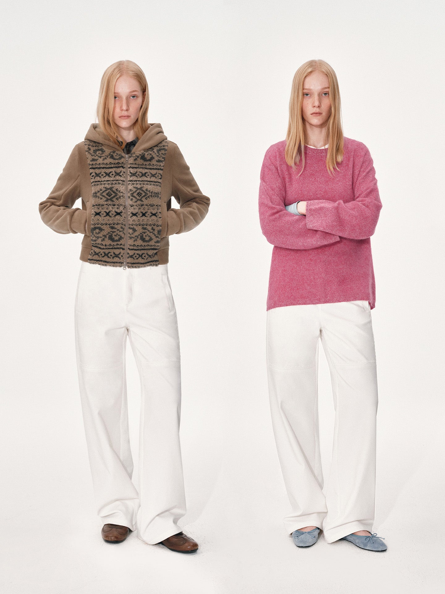 Loose-Fit Pants with Lace Trim