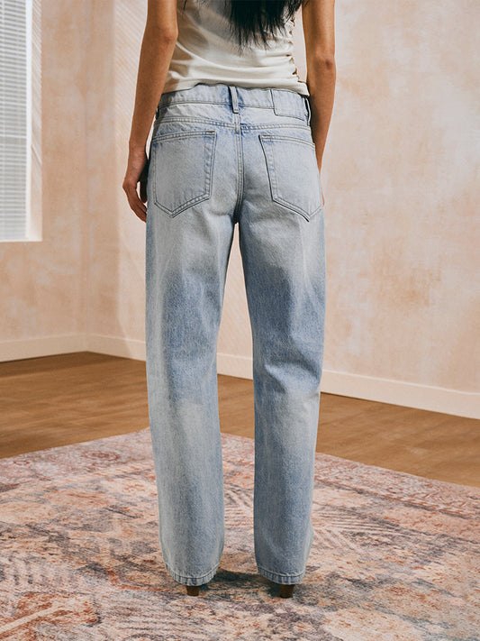 Blue Low-Rise Jeans