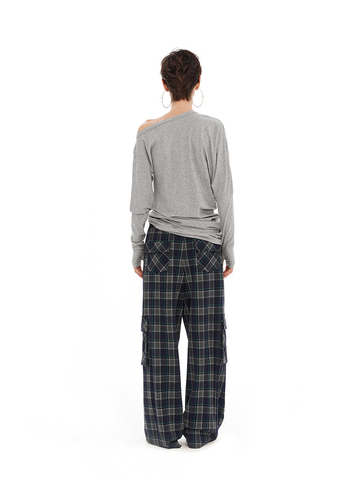 Plaid casual pants