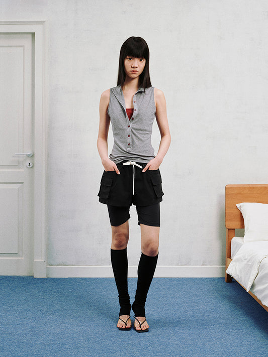 Layered color contrast tank top