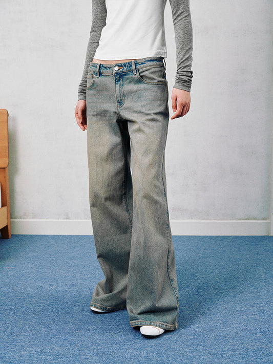 Low-Rise Flared Jeans