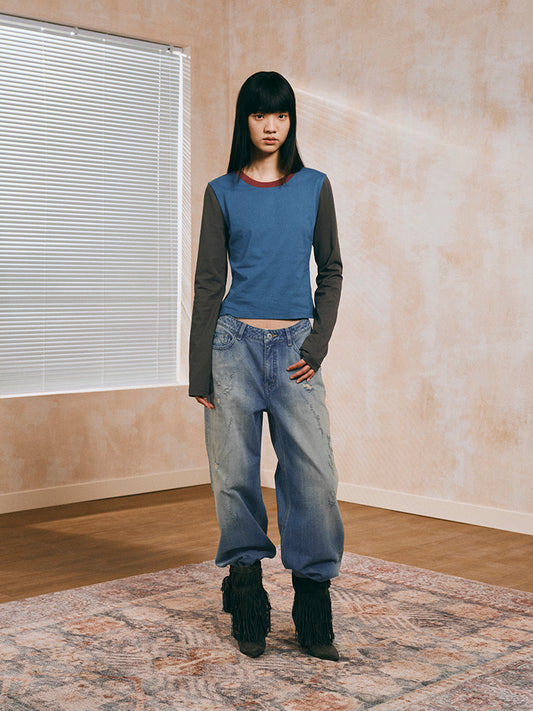 Contrast cotton jersey