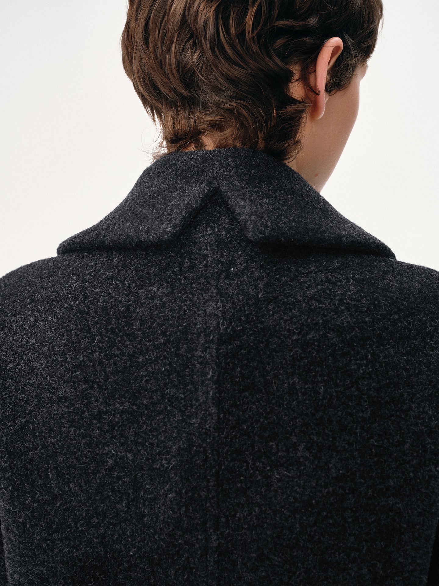 Overlapping Placket Structured Wool Coat