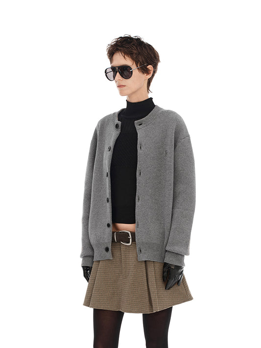 Wool knitted cardigan