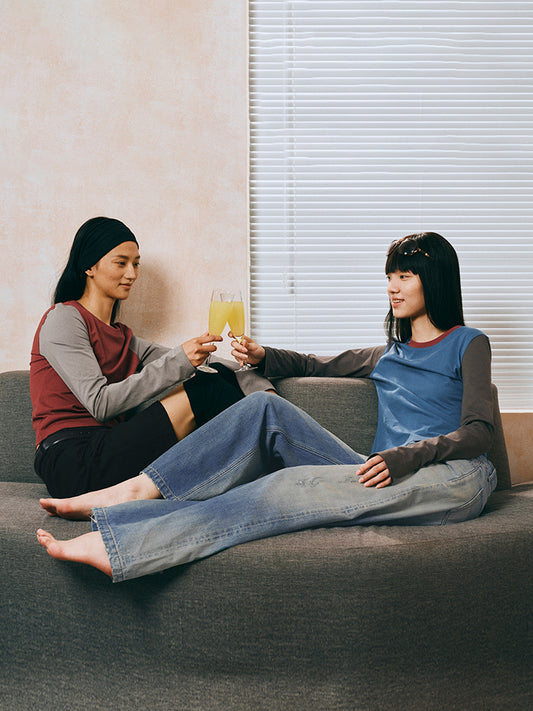 Contrast cotton jersey