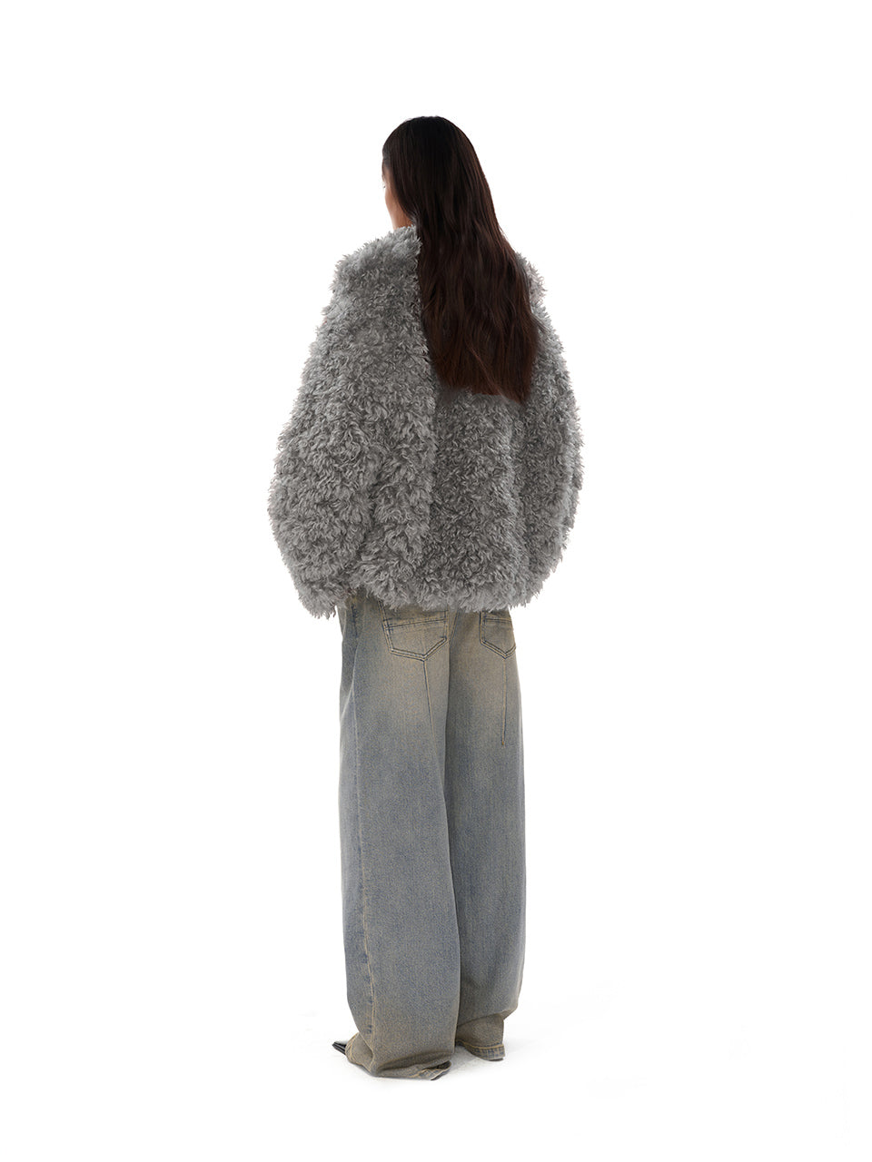 Mid-length curly fur coat