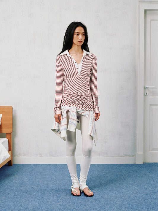 Striped Long Sleeve Polo