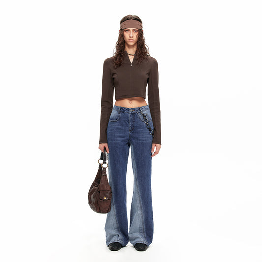 NUHT “Sideling GradientRamp” Patchwork Blue Jeans