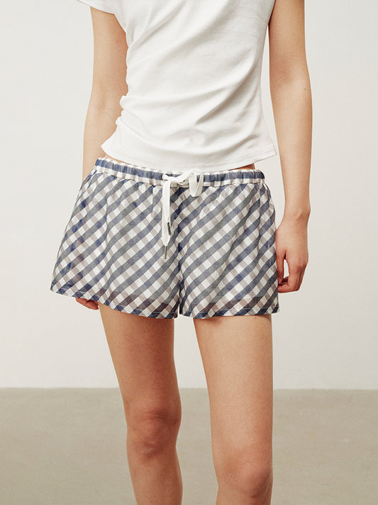 Plaid low-rise shorts