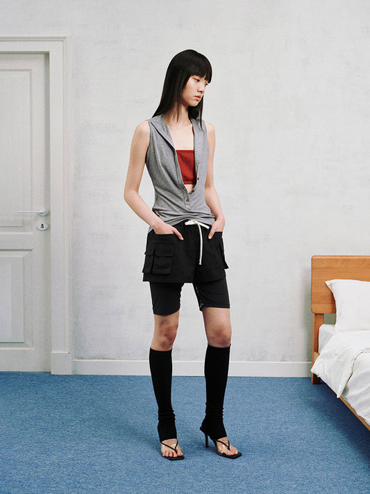 Layered color contrast tank top