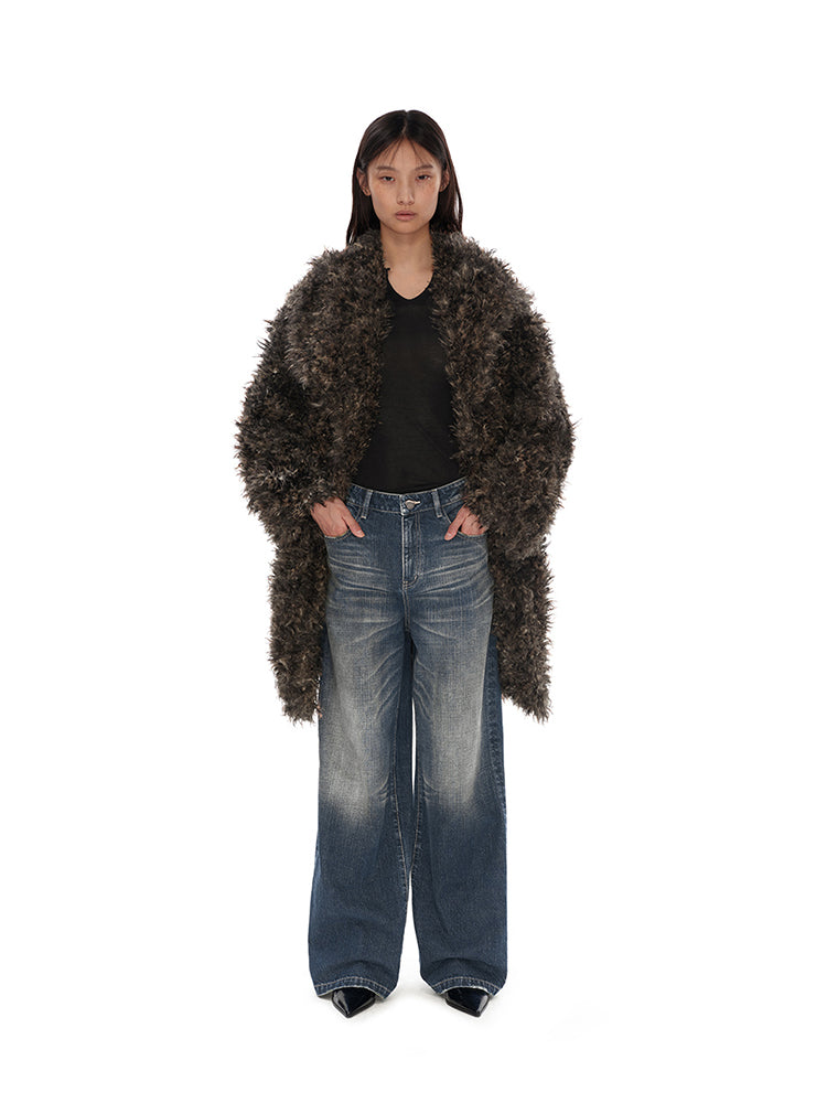 Large-lapel fur coat