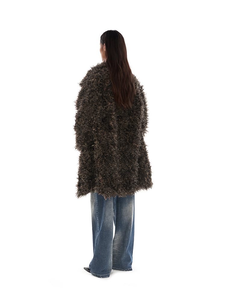 Large-lapel fur coat