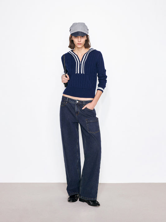 Nautical Vibe Contrast Hoodie