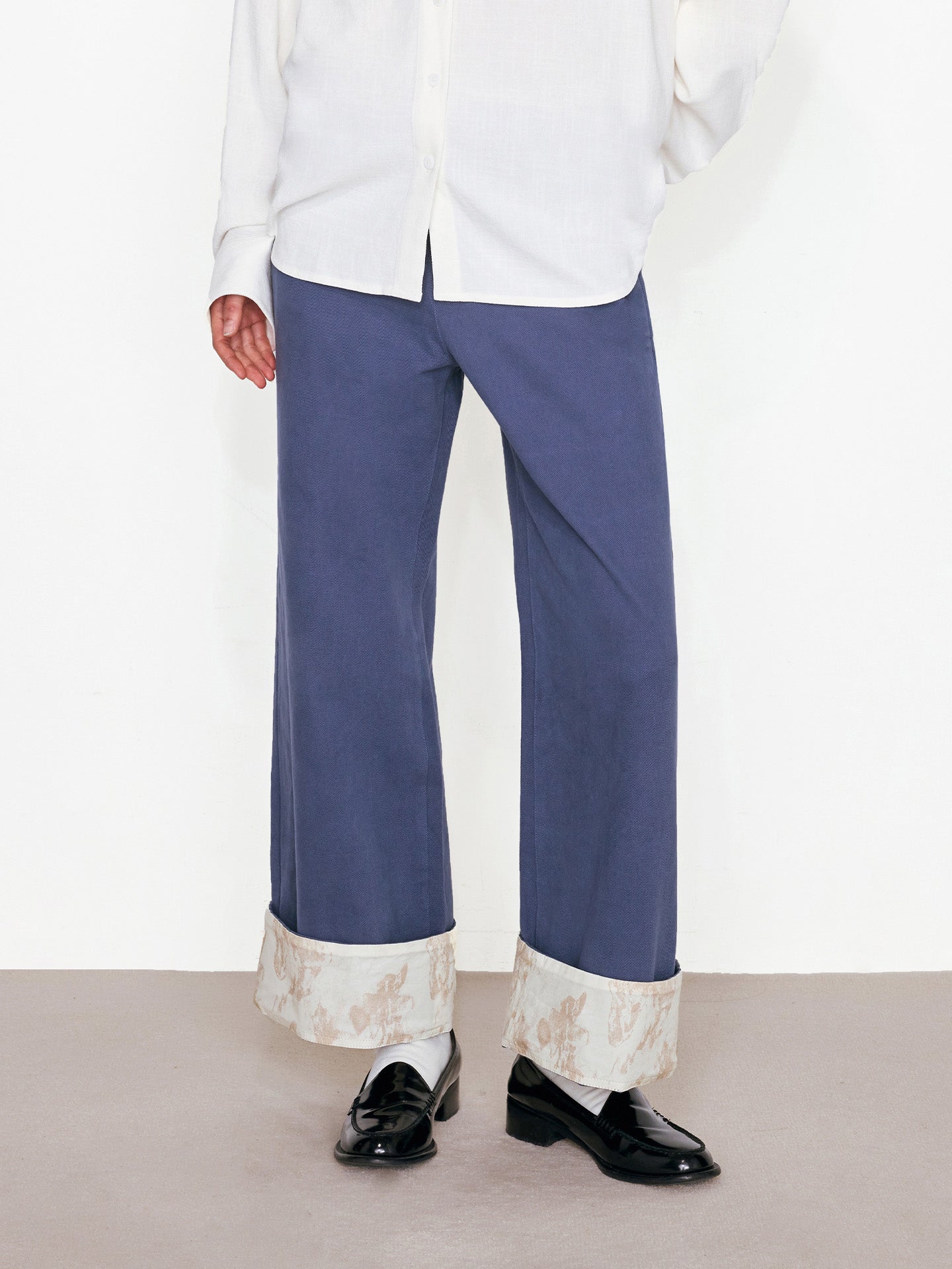 Printed Cargo Pants with Reversible Cuffs