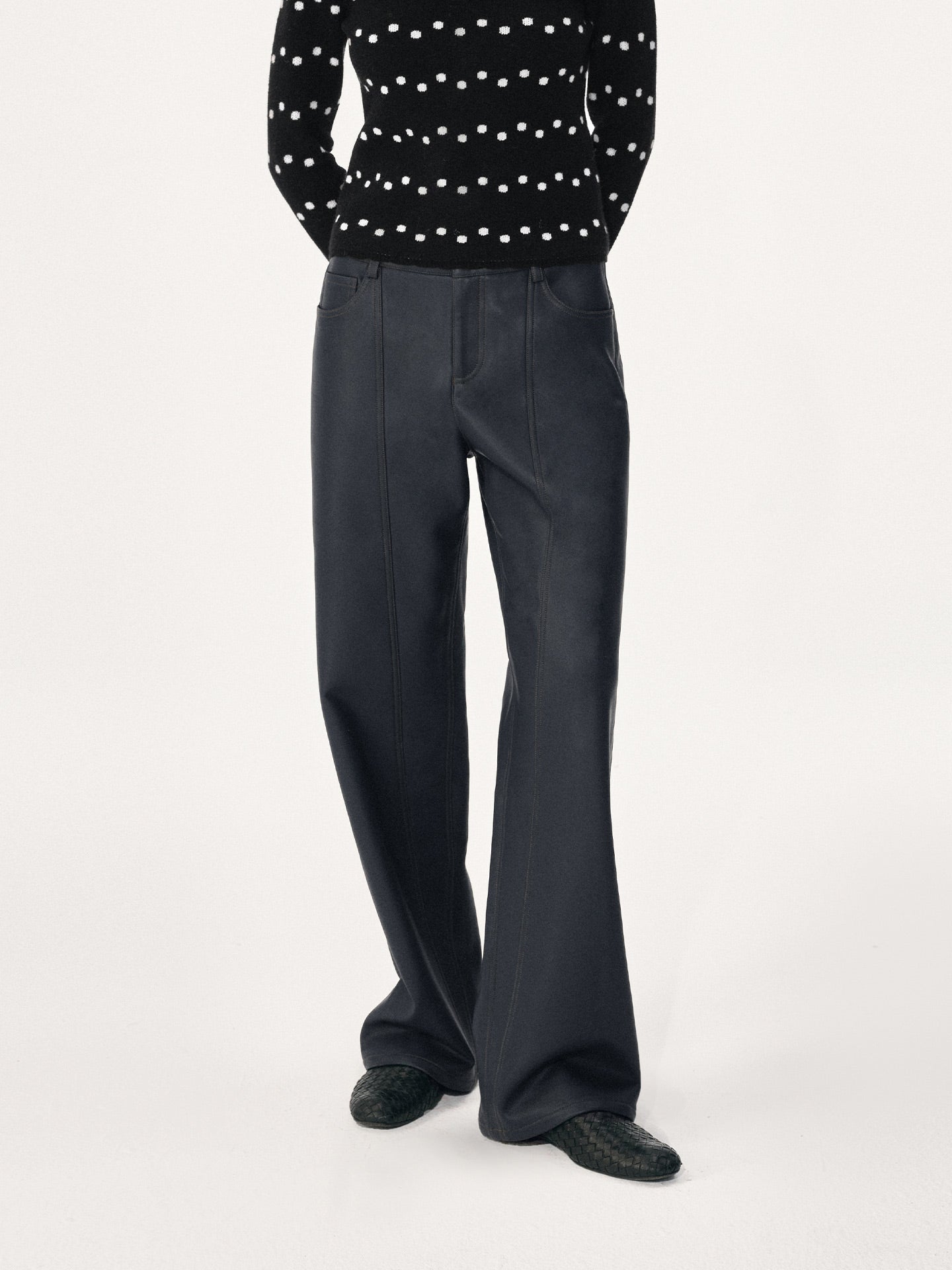 Violet-Blue Leather Pants