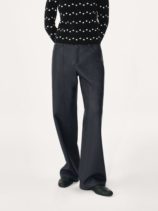 Violet-Blue Leather Pants