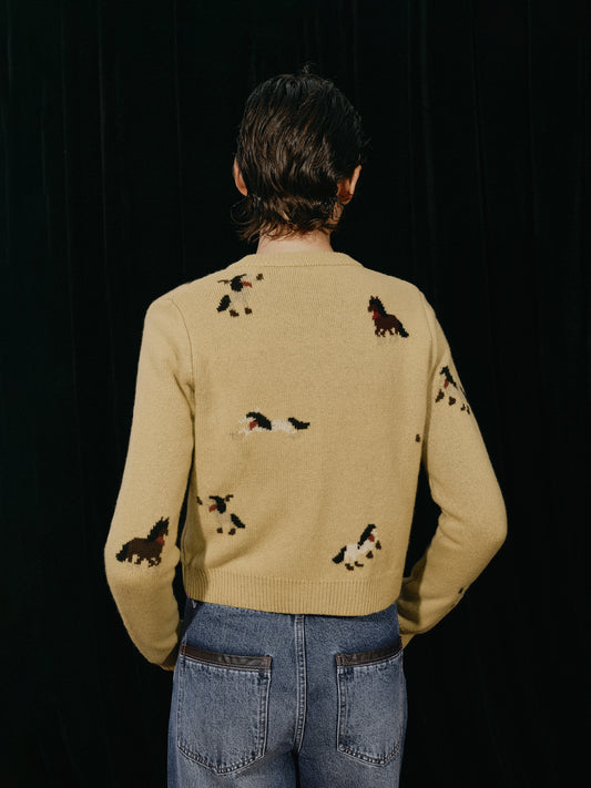 Jacquard Baby Horsehair Cardigan