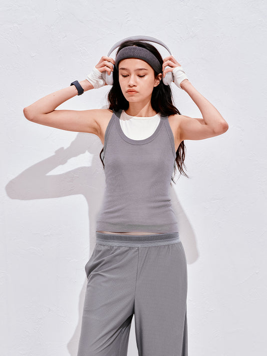 Wool acetate tank top
