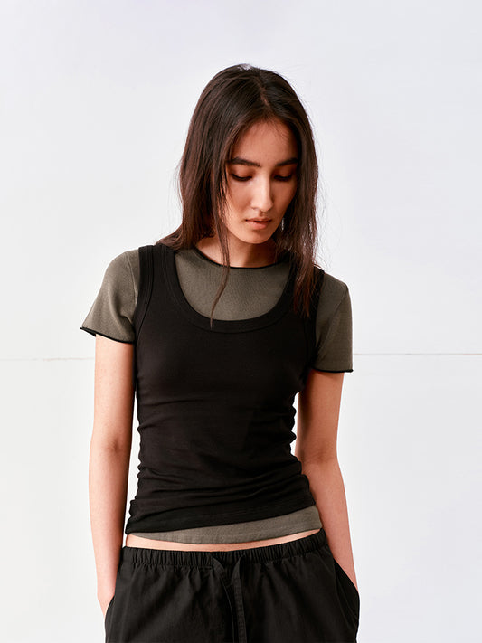 Tencel wool basic tank top