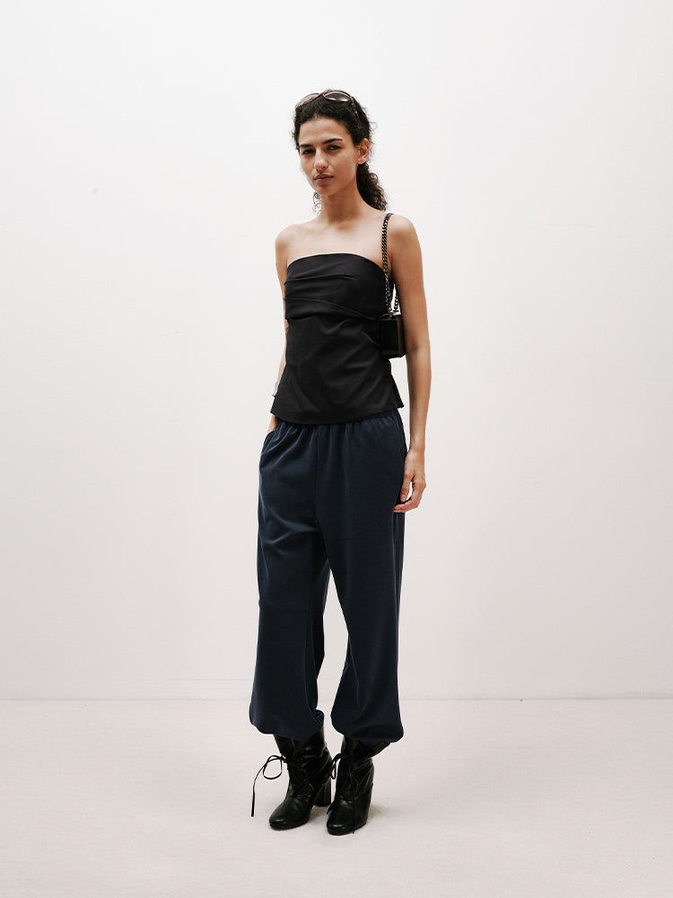Drawstring Straight-Leg Casual Pants