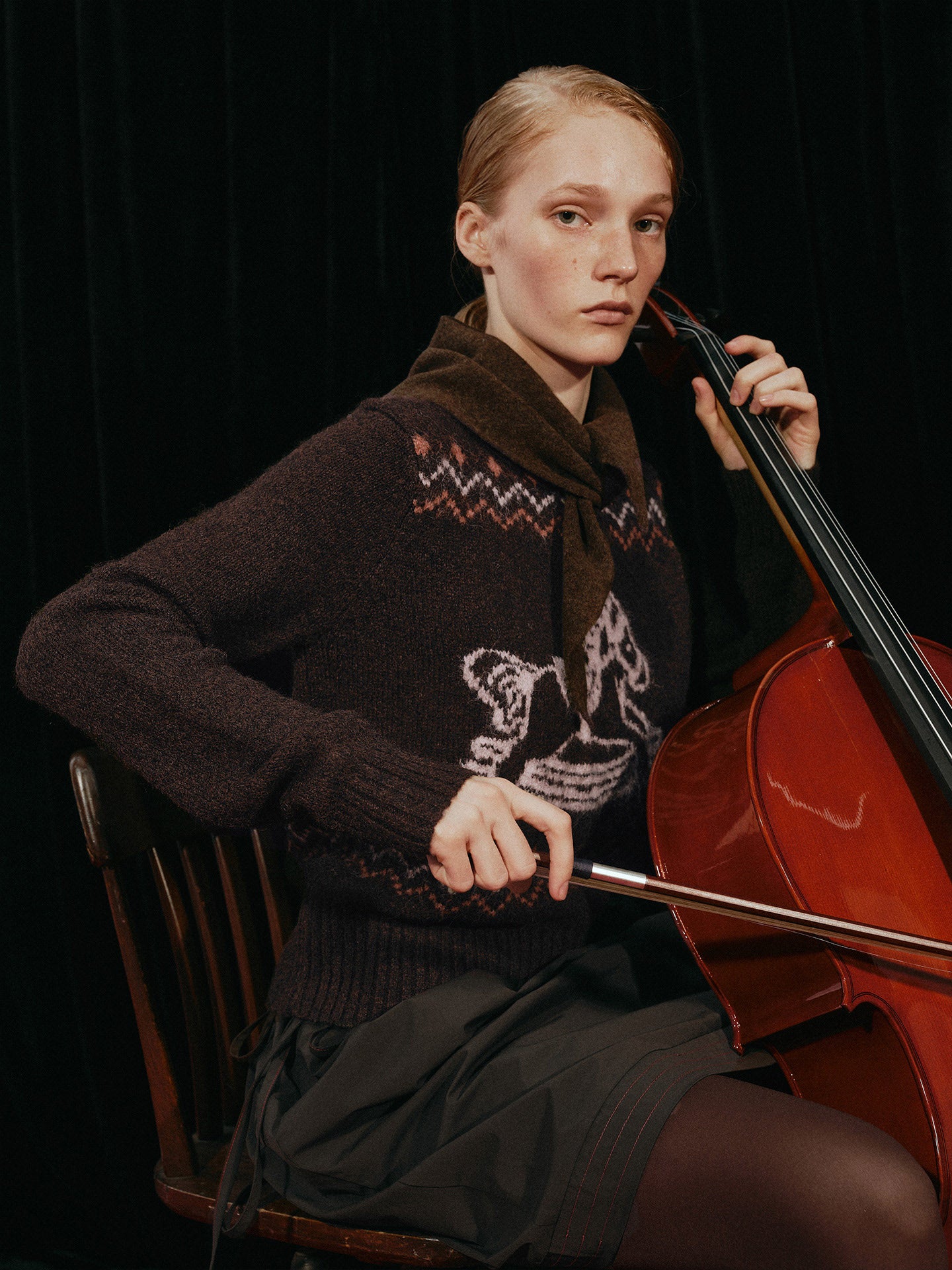 Rocking Horse Print Pullover Sweater