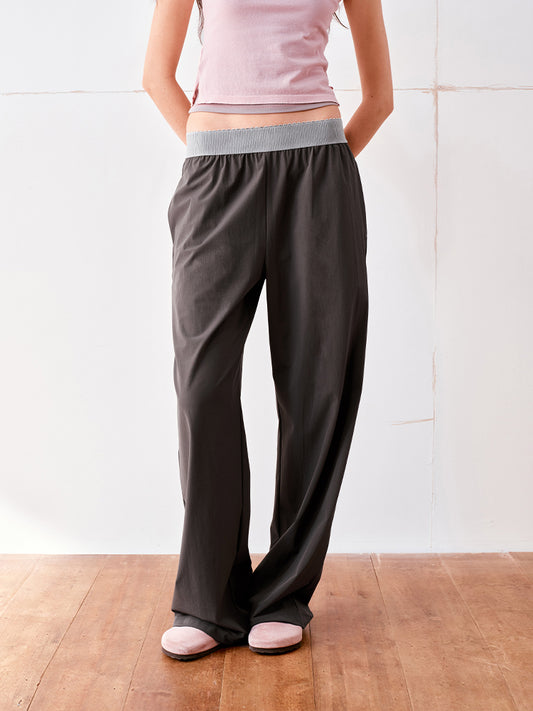 Nylon elastic-waist sport pants