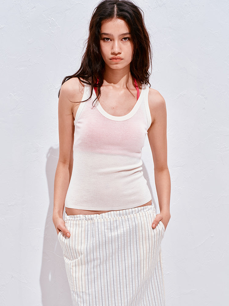 Wool acetate tank top