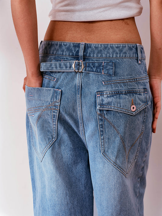 Low crotch Baggy-fit jeans