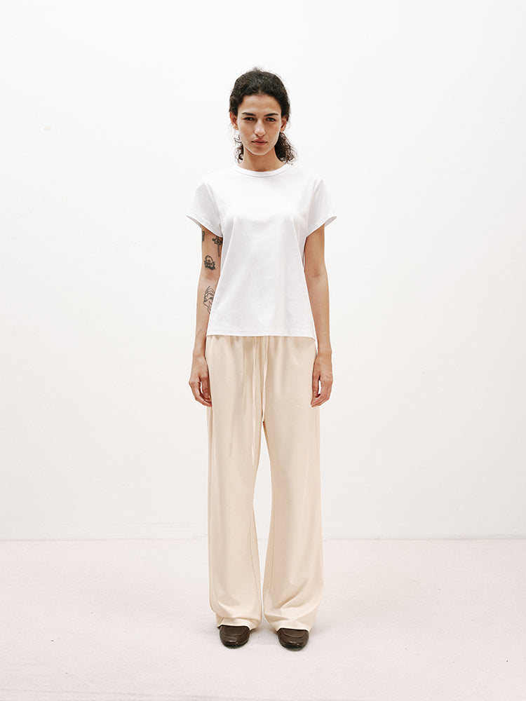 Drawstring Straight-Leg Casual Pants
