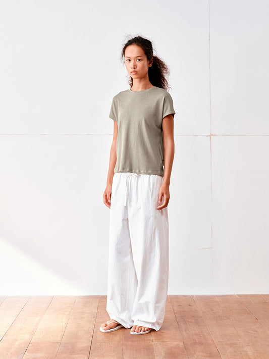 Cotton linen basic T-shirt