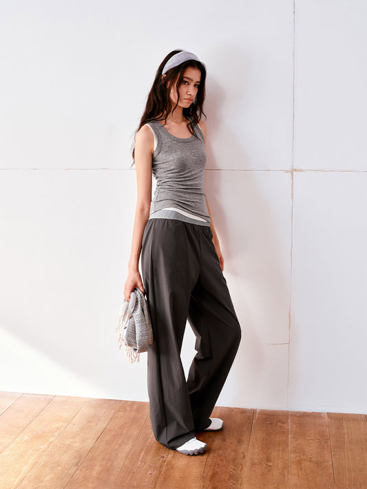 Nylon elastic-waist sport pants