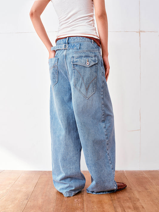 Low crotch Baggy-fit jeans
