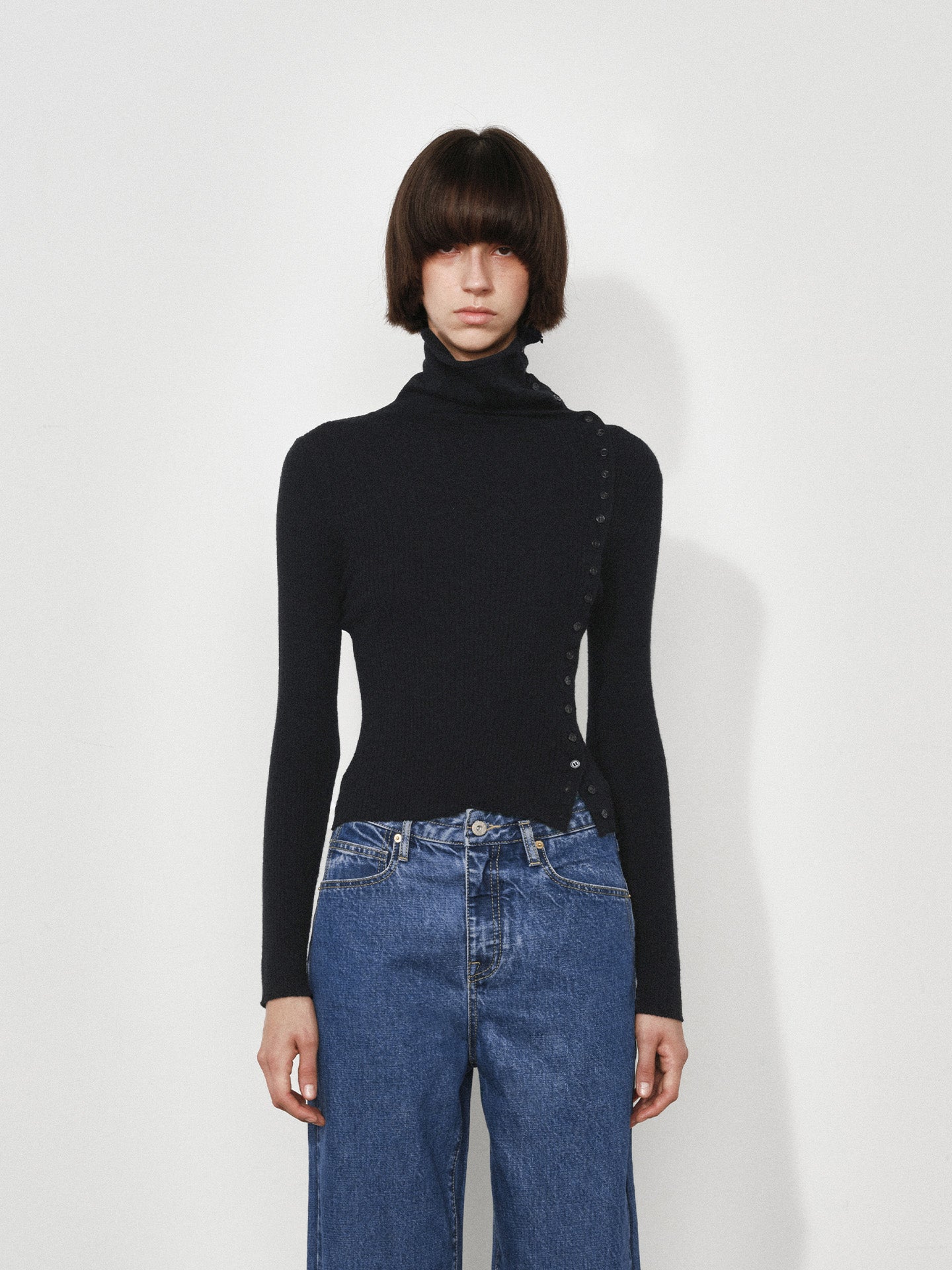 Asymmetric Placket Wool Base Layer