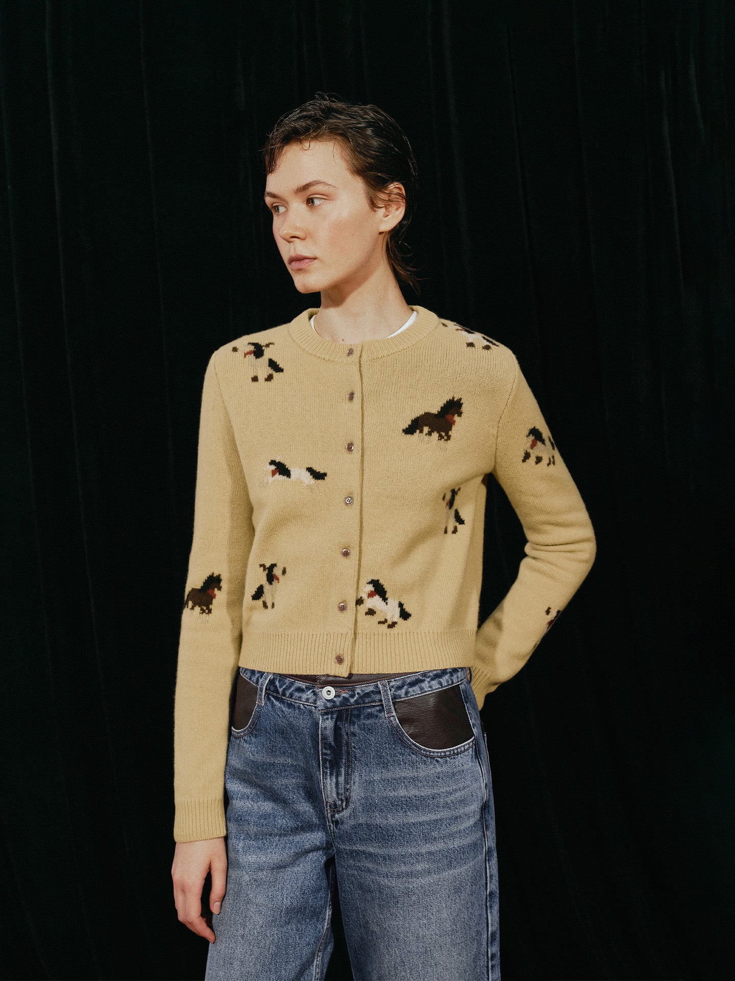 Jacquard Baby Horsehair Cardigan