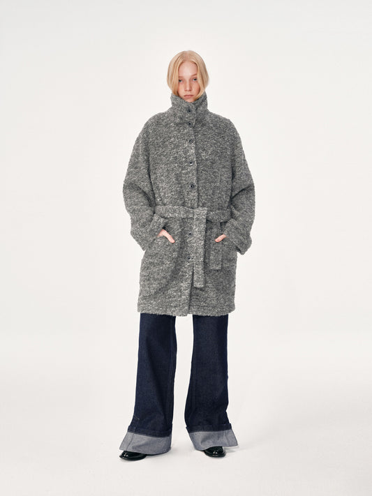 Loop Knit Wool Blend Coat