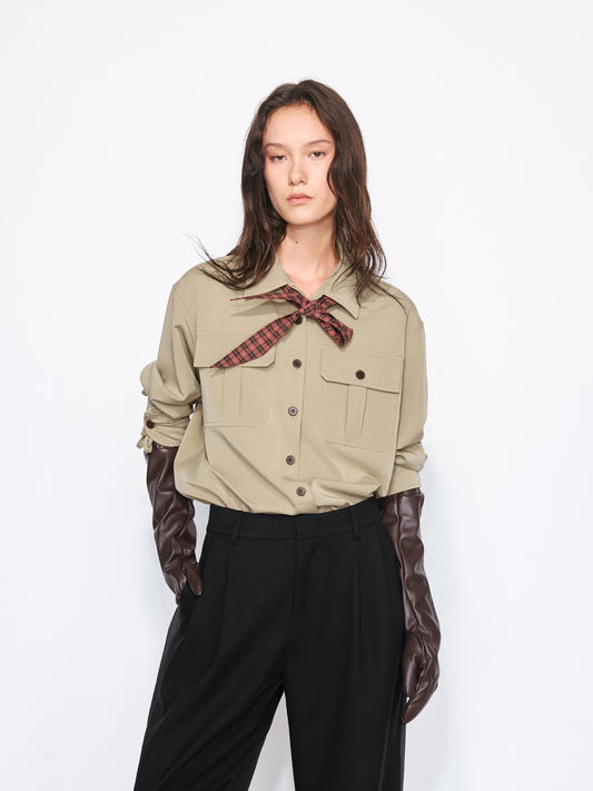 Work Shirt with Detachable Bow Tie