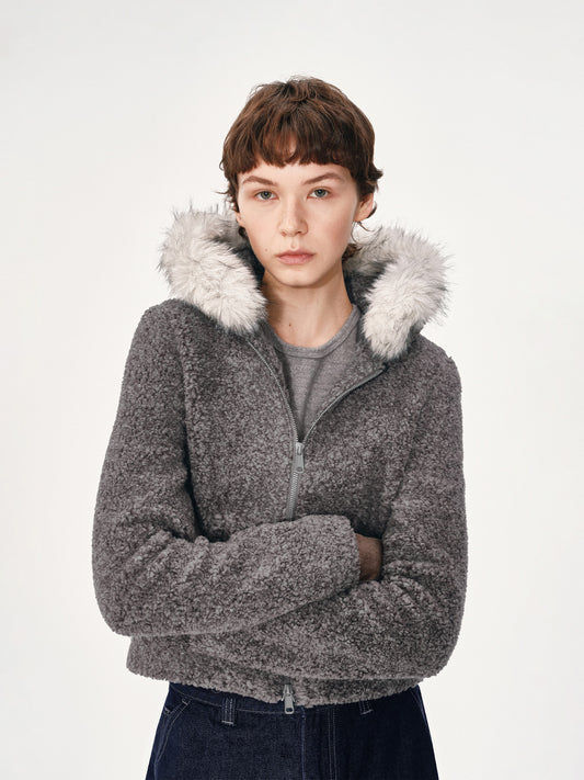 Polar Fleece Hooded Sweatshirt Jacket