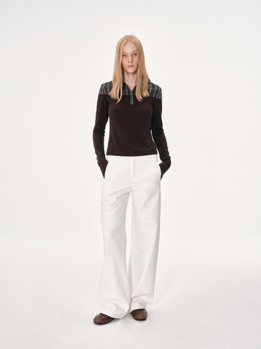 Loose-Fit Pants with Lace Trim