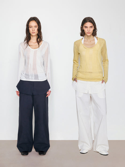 Shirt Hem Paneled Fake Two-Piece Skort